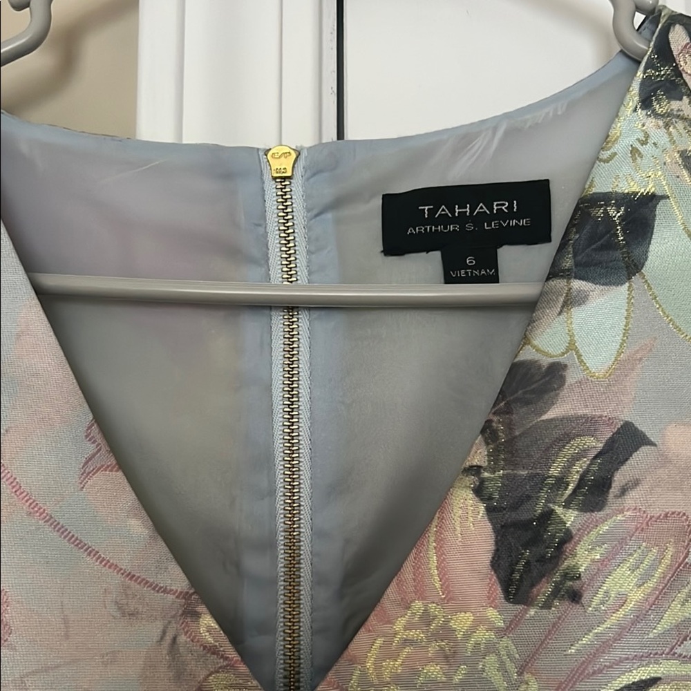 Tahari Pastel Floral V-Neck Dress